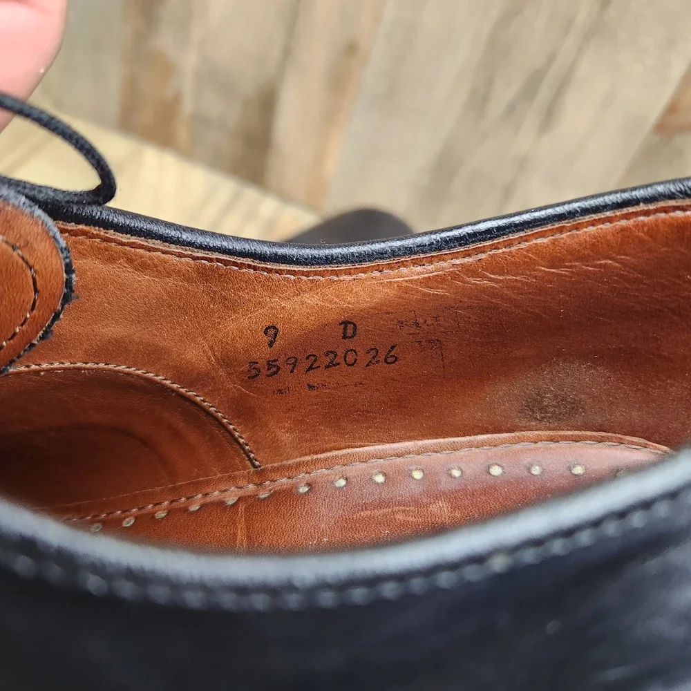 Brooks Brothers Cap Toe Oxford Dress Shoes Mens 9 D Black Leather 35922026